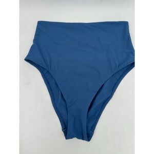 Bondi Born Womens Bikini Bottom High Waist High Leg Small Blue Sculpteur Swim